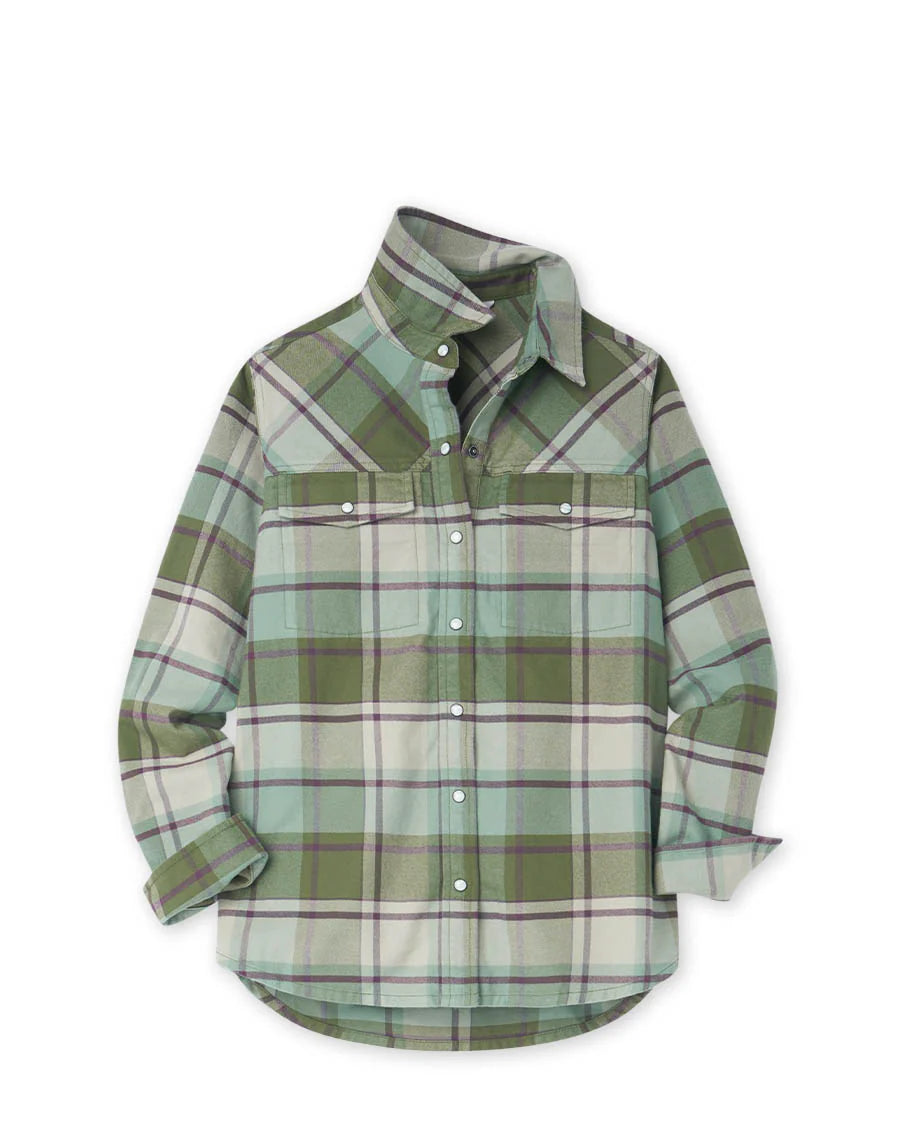 Stio Slipstone Midweight Flannel Shirt - Womens Pine Forest Plaid / L