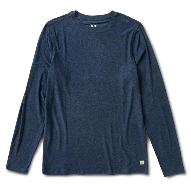 Vuori Long Sleeve Strato Tech Tee - Mens Pool Blue Heather / L