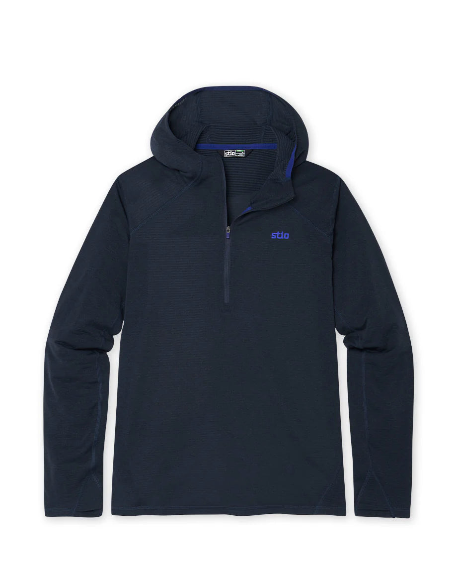 Stio Trax Power Grid Half Zip Hoodie - Mens Mountain Shadow
