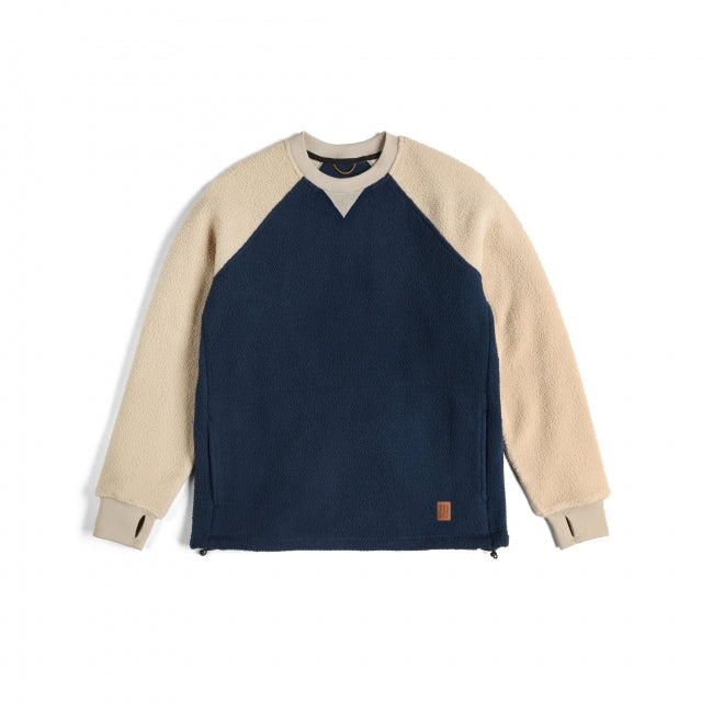 Topo Designs Mountain Fleece Crewneck U - Mens Midnight/Oatmeal