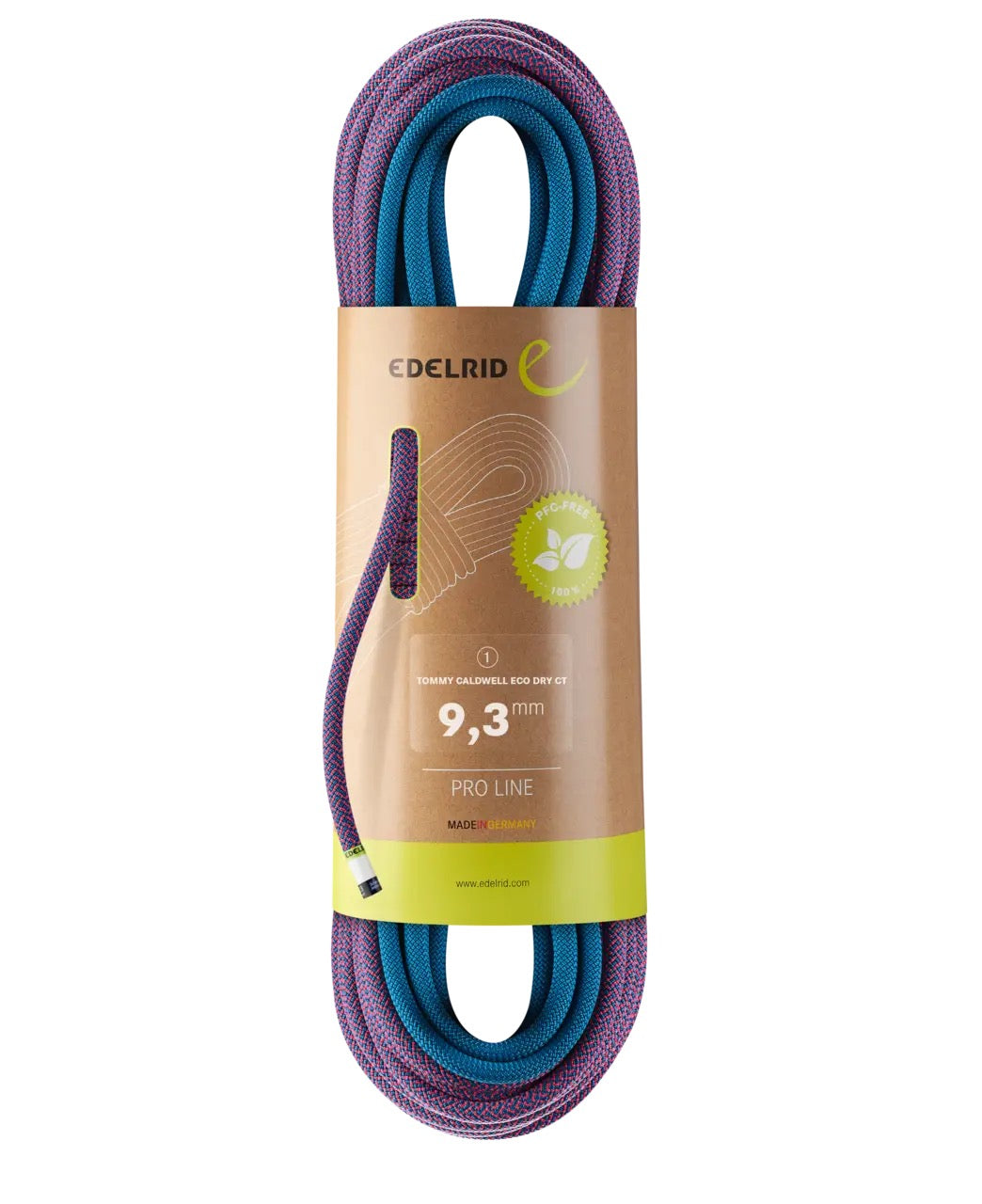 Edelrid 9.3mm Tommy Caldwell Eco Dry ColorTec Pink/Turquoise / 60M