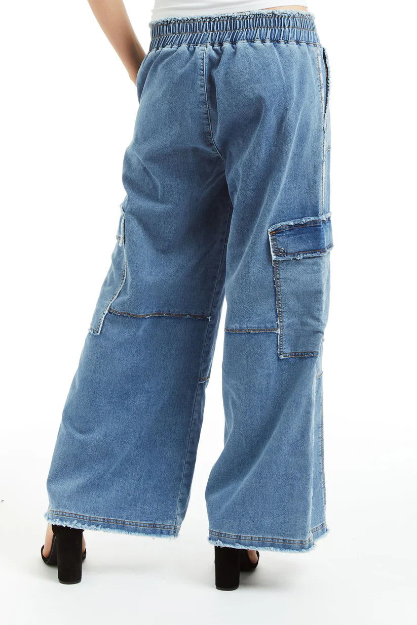 Tractr Midrise Cargo Lounge Pant - Womens
