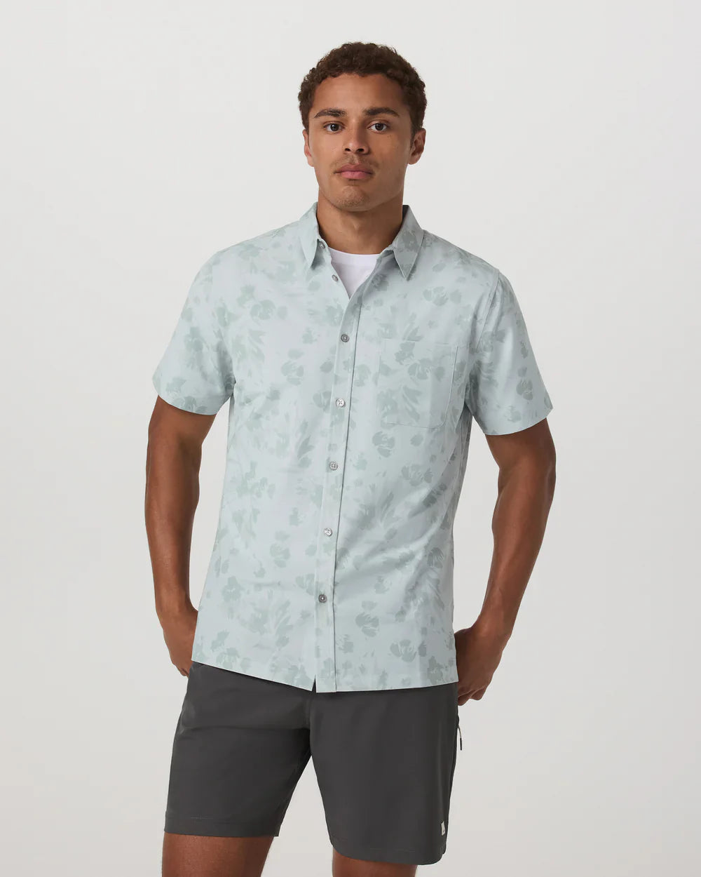 Vuori Bridge Button Down - Mens Storm Blue Fleur