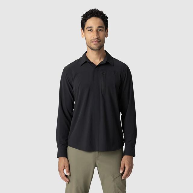 Outdoor Research Astroman Long Sleeve Sun Shirt - Mens Light Pewter Plaid / XL