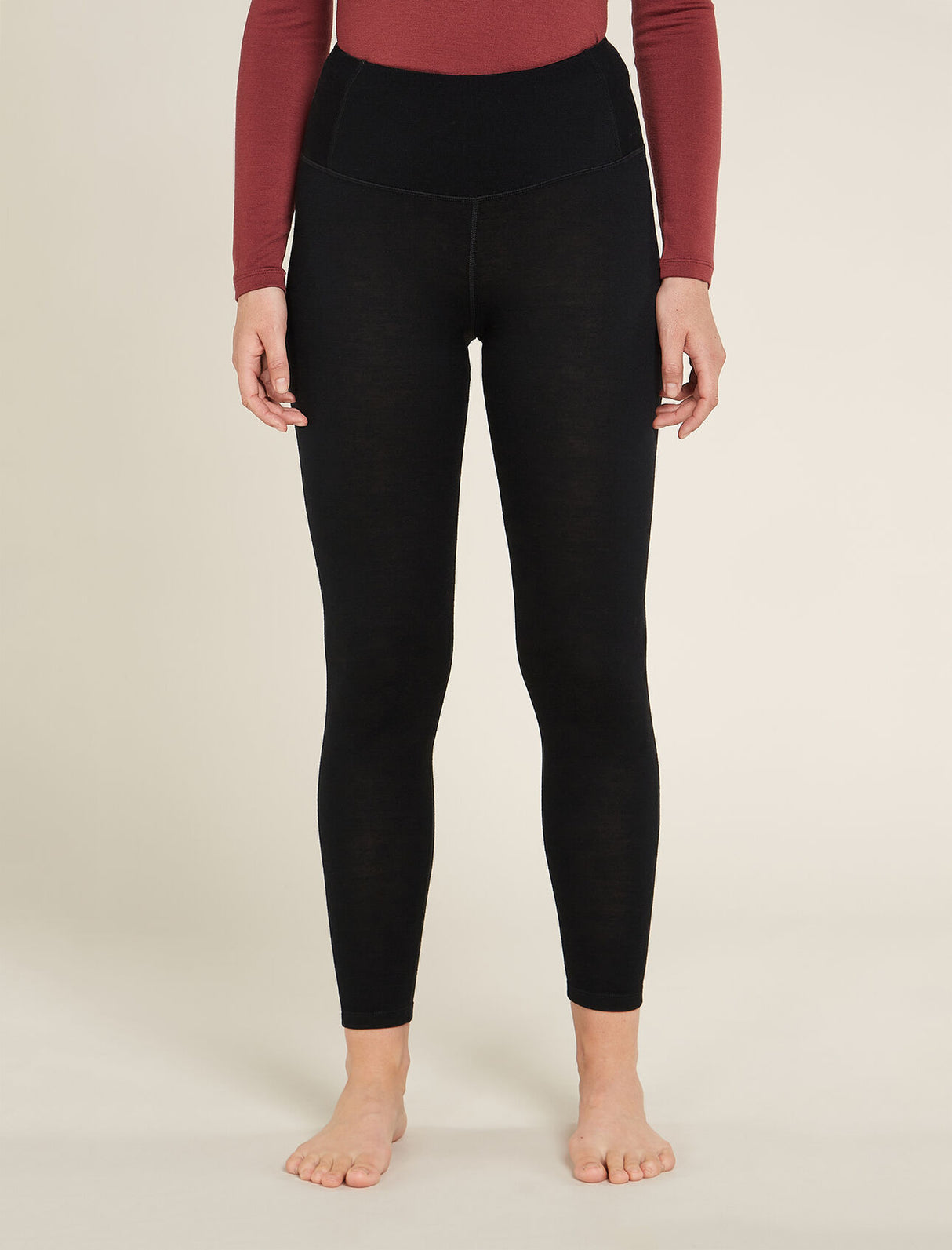 Icebreaker Tech Hi Rise Legging - 260 - Womens Black / L