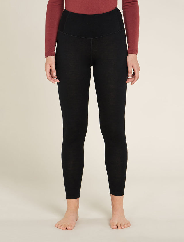Icebreaker Tech Hi Rise Legging - 260 - Womens Black / L