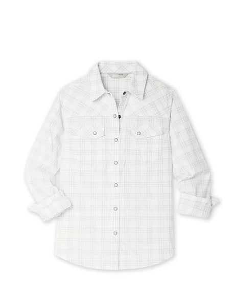 Stio Eddy Coast Shirt Long Sleeve - Womens Morning Frost Plaid