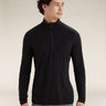 Icebreaker Merino 200 Oasis Long Sleeve Half Zip - Mens Black / XS