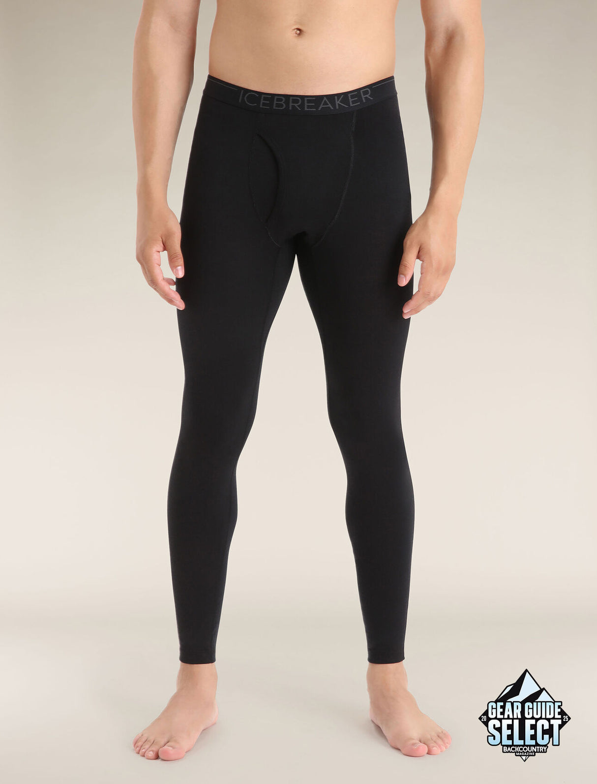 Icebreaker Merino 200 Oasis Leggings w/ Fly - Mens Black / XS