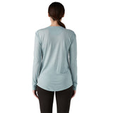 Longsleeve Cap Cool Merino Blend Graphic Shirt - Women's Strata Stripe: Thermal Blue / L
