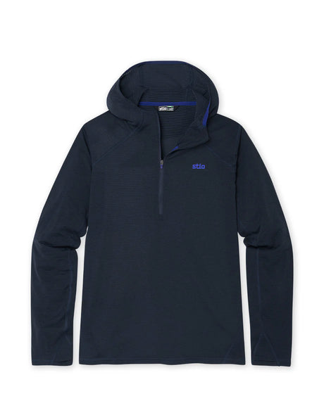 Stio Trax Power Grid Half Zip Hoodie - Mens Mountain Shadow