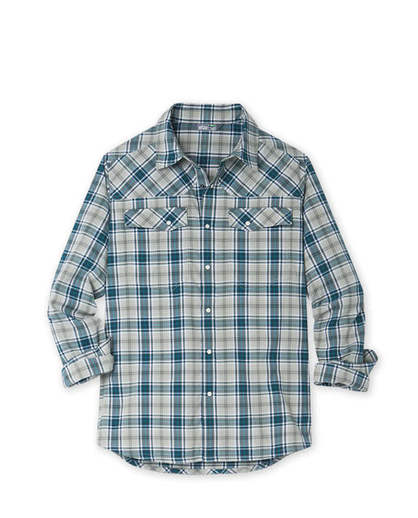 Stio Eddy Shirt Long Sleeve - Mens Sage Flats Plaid