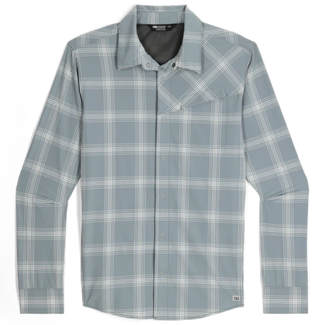 Outdoor Research Astroman Long Sleeve Sun Shirt - Mens Lead Plaid / S