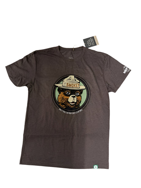 Wild Tribute Smokey Vintage Bear Tee - Neptune Logo Espresso