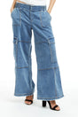Tractr Midrise Cargo Lounge Pant - Womens Medium Indigo
