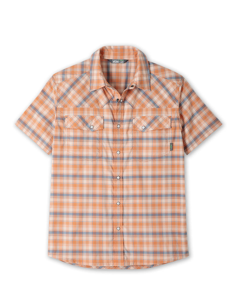 Stio Eddy Shirt Short Sleeve - Mens Bonfire Plaid