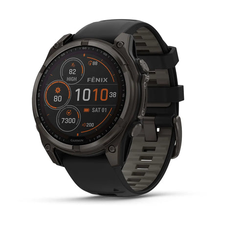 Garmin Fenix 8 47 Mm, Solar, Sapph, Carb Gry Dlc Tit w/ Blk/Peb Gry Sil Carbon Gray DLC Titanium / 47MM