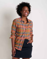 Toad & Co. Re-Form Flannel Long Sleeve Shirt - Womens UMBER MADRAS / S