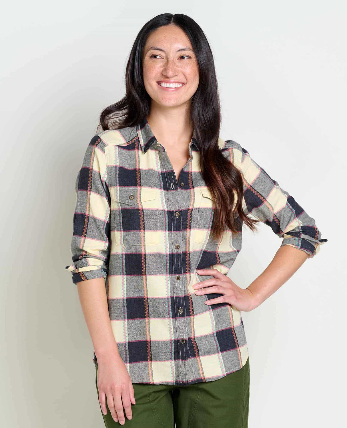 Toad & Co. Re-Form Flannel Long Sleeve Shirt - Womens BARLEY BUFFALO CHECK / XS