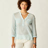 Carve Designs Dylan Gauze Shirt - Womens Lagoon Stripe