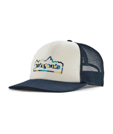 Patagonia Relaxed Trucker Hat Oval Logo: Birch White