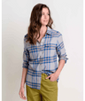 Toad & Co. Re-Form Flannel Long Sleeve Shirt - Womens Campfire Windowpane / S