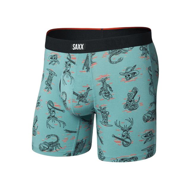 Saxx Vibe Xtra Soft Comfort Boxer Brief - Mens Western Weird-Washed Teal