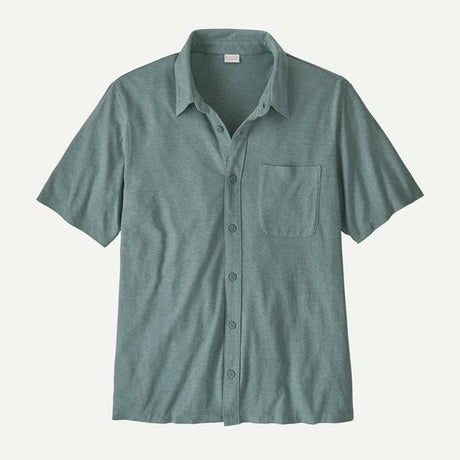 Patagonia Trail Harbor Button Down Knit Shirt - Mens Blue Sage