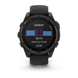Garmin Fenix 8 47 Mm, Solar, Sapph, Carb Gry Dlc Tit w/ Blk/Peb Gry Sil