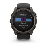 Garmin Fenix 8 51 Mm, Solar, Sapph, Carb Gry Dlc Tit w/ Blk/Peb Gry Sil