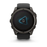 Garmin Fenix 8 51 Mm, Solar, Sapph, Carb Gry Dlc Tit w/ Blk/Peb Gry Sil