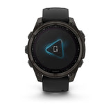 Garmin Fenix 8 47 Mm, Solar, Sapph, Carb Gry Dlc Tit w/ Blk/Peb Gry Sil