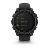 Garmin Fenix 8 47 Mm, Solar, Sapph, Carb Gry Dlc Tit w/ Blk/Peb Gry Sil