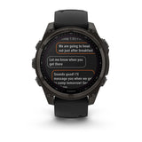 Garmin Fenix 8 47 Mm, Solar, Sapph, Carb Gry Dlc Tit w/ Blk/Peb Gry Sil