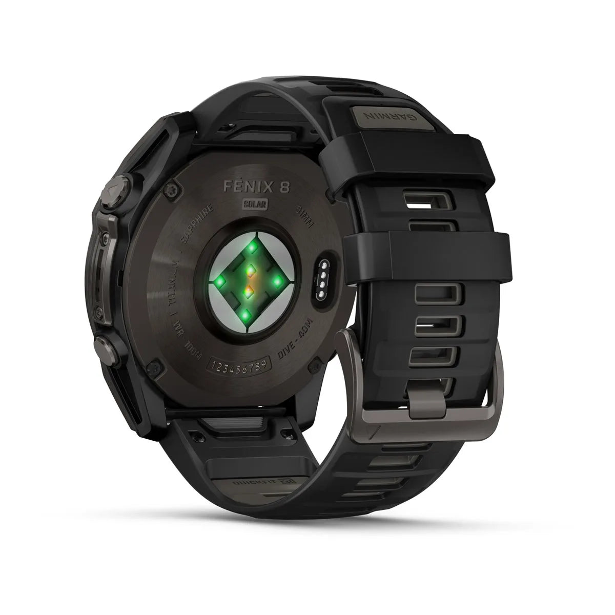 Garmin Fenix 8 51 Mm, Solar, Sapph, Carb Gry Dlc Tit w/ Blk/Peb Gry Sil