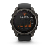 Garmin Fenix 8 51 Mm, Solar, Sapph, Carb Gry Dlc Tit w/ Blk/Peb Gry Sil