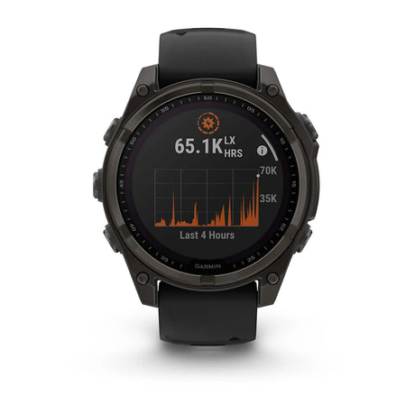 Garmin Fenix 8 47 Mm, Solar, Sapph, Carb Gry Dlc Tit w/ Blk/Peb Gry Sil